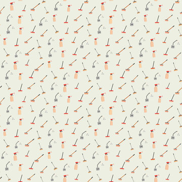 Cleaning Tools Seamless Pattern