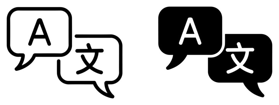 language translation speech bubble icon design