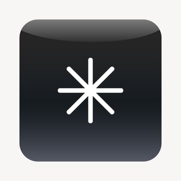 Black square icon with a white asterisk symbol in the center.