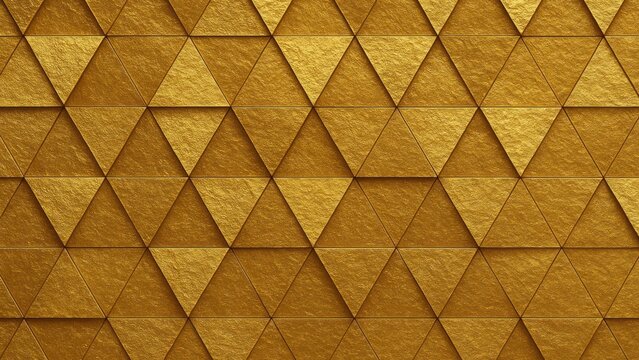 Golden geometric triangle pattern desktop wallpaper