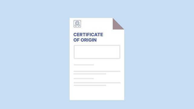 Certificate of origin	
