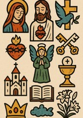 Obraz premium Colorful religious iconography design