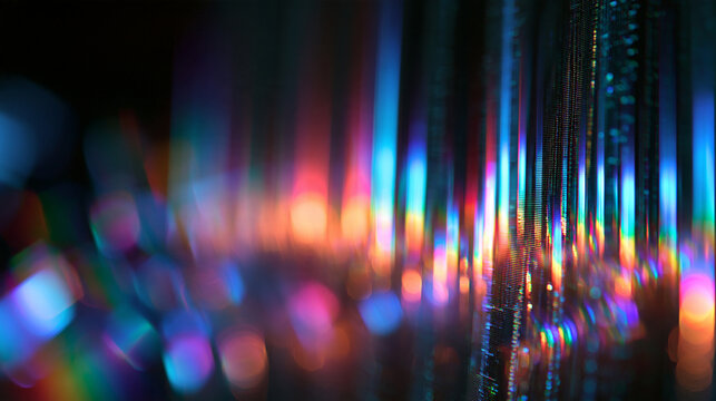 Abstract Holographic Neon Light Streaks Background