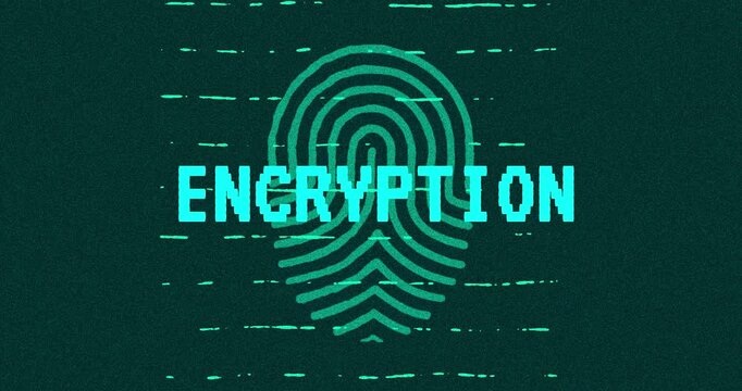 Encryption - technology cybersecurity concept Minimalist Glitch Effect