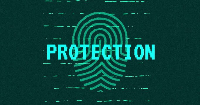 Protection - technology cybersecurity concept Minimalist Glitch Effect