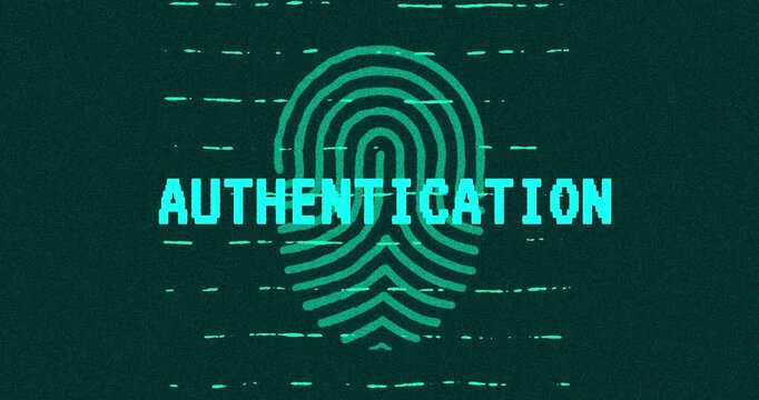 Authentication - technology cybersecurity concept Minimalist Glitch Effect