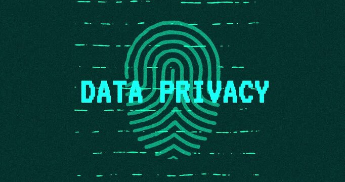 Data Privacy - technology cybersecurity concept Minimalist Glitch Effect