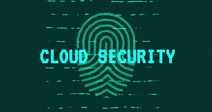 Cloud Security - technology cybersecurity concept Minimalist Glitch Effect