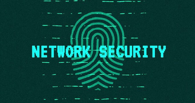 Network Security - technology cybersecurity concept Minimalist Glitch Effect