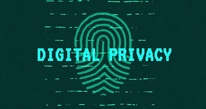 Digital Privacy - technology cybersecurity concept Minimalist Glitch Effect
