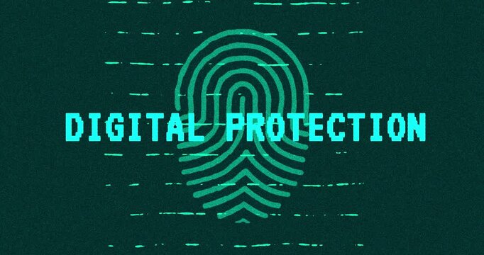 Digital Protection - technology cybersecurity concept Minimalist Glitch Effect