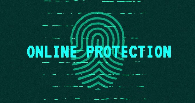 Online Protection - technology cybersecurity concept Minimalist Glitch Effect