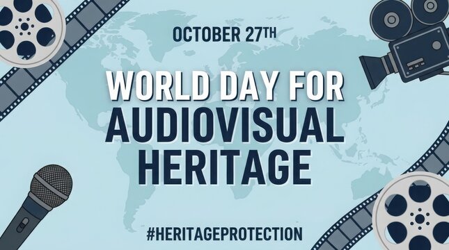 World day for audiovisual heritage, october 27th vector design
