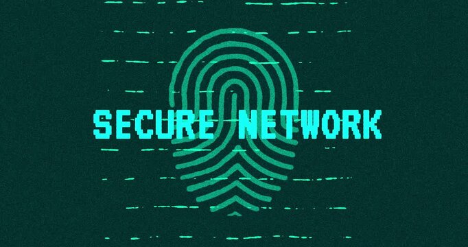 Secure Network - technology cybersecurity concept Minimalist Glitch Effect