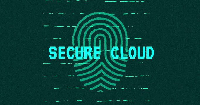Secure Cloud - technology cybersecurity concept Minimalist Glitch Effect