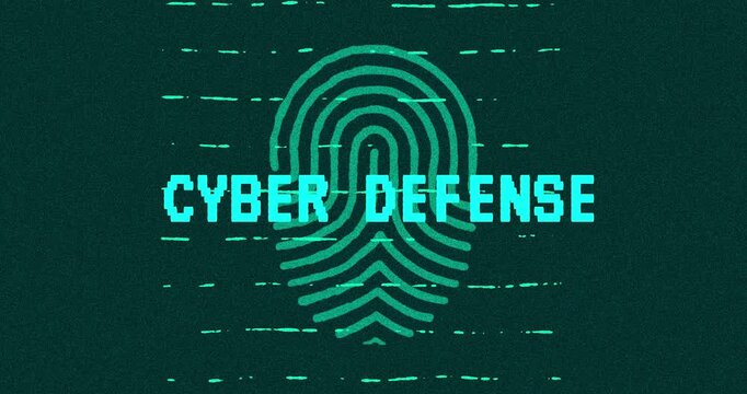 Cyber Defense - technology cybersecurity concept Minimalist Glitch Effect
