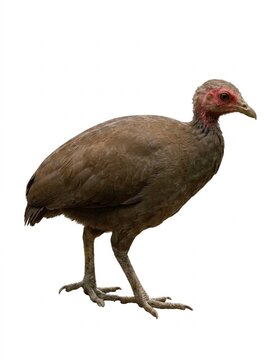 Nicobar megapode (Megapodius nicobariensis) isolated on white background, rare endemic bird of Nicobar Islands