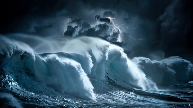 Powerful Waves on a Violently Rough Open Ocean