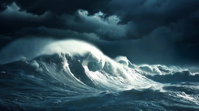 Powerful Waves on a Violently Rough Open Ocean
