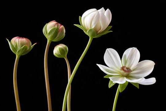 Flower bud development from early stage to bloom