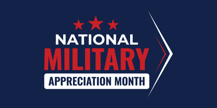 National military appreciation month vector badge