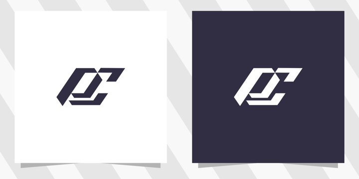 letter pc cp logo design vector