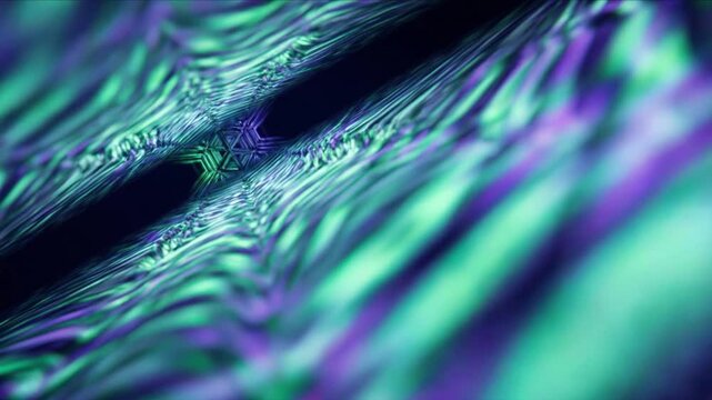 偏光スリットから現れる幾何学的多様体と光波の科学実験用背景映像