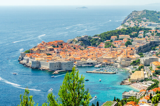 Spectacular picturesque gorgeous view on the old town of Dubrovnik, Croatia