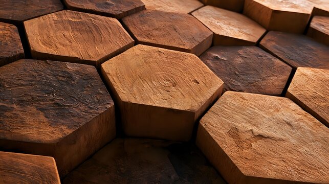 Honeycomb inspired mineral formations displaying perfect hexagonal symmetry beneath balanced daylight
