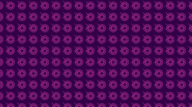 Abstract Purple Pattern Motion Background With Repeating Geometric Shapes and Glowing Lines