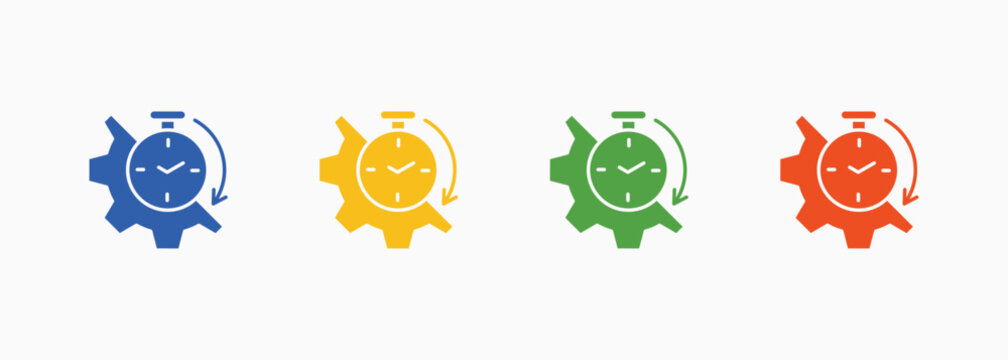 Timer Icon Set Color Multiple Style Collection Vector Illustration