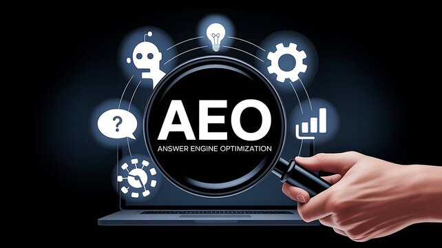 Digital marketing strategy for improved search engine visibility and online presence with AEO concept