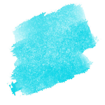 Vibrant turquoise paint smear with grainy texture and rough edges for creative projects.