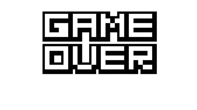 Retro 8-bit Style Game Over Screen Motion Graphics Footage Loop for Gaming Content