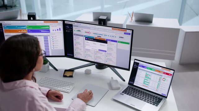 Financial Analyst Reviews Regulatory Reports On Laptop