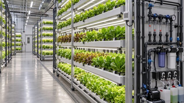 Automated Indoor Vertical Farm With Hydroponic Nutrient System