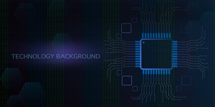 Technology Flow Futuristic Circuit Data Vector Background