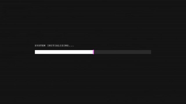 Digital Glitch Screen Displaying Corruption Error Followed by System Initializing Progress Loading