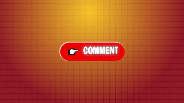 Red Animated Comment Button on Orange Grid Background   