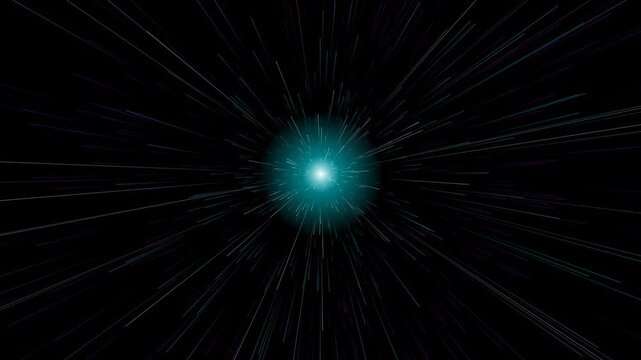 Premium 10-second seamless looping 4K background of a sci-fi hyperspace warp speed jump. Features 2,000 dynamic light streaks rushing past the camera, creating a thrilling faster-than-light travel ill