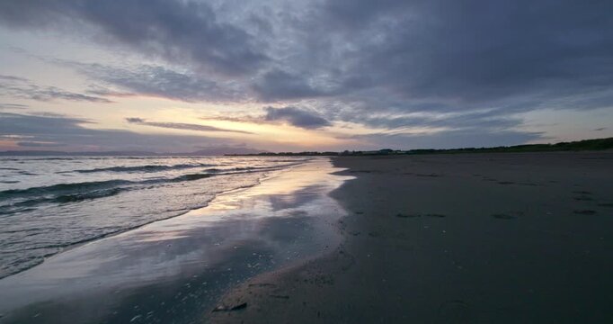 Beautiful Cinematic empty Scottish Beach at sunset 1