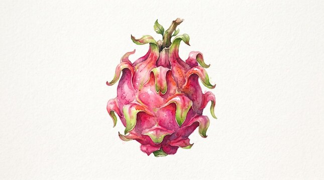 Watercolor dragon fruit illustration