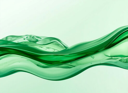 Refreshing Emerald Mint Green Abstract Liquid Wave Background