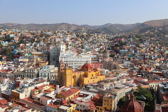 Colourful hillside houses of the city of Guanajuato, Mexico