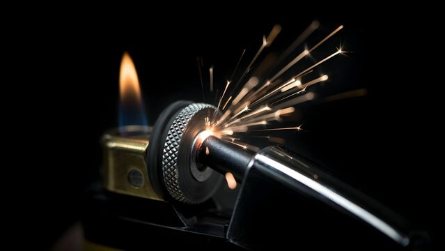 Flame and Spark Generator with Small Workshop Tools and Light Effects