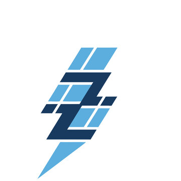 Abstract lightning bolt logo with geometric shapes
