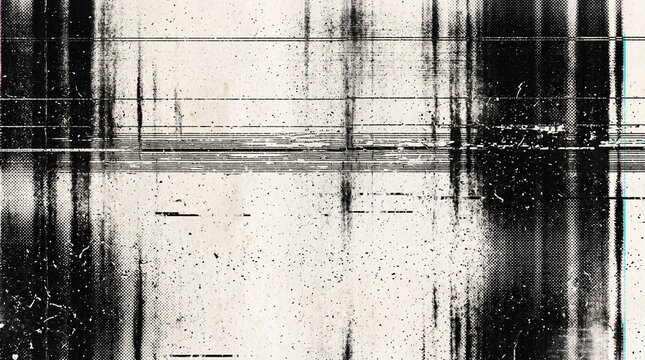 Vintage photocopy texture background with dark monochrome halftone pattern grunge scan lines distressed paper grain dirty noise print error glitch overlay effect for poster layout design