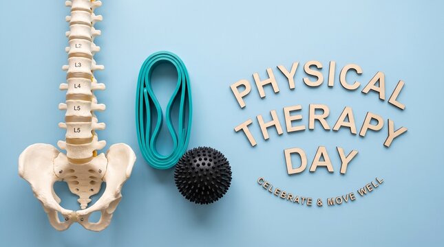 Physical therapy day with spine and tools