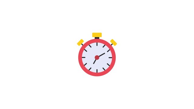 Flat stopwatch icon with frame time management efficiency