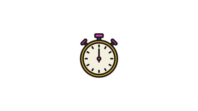 Stopwatch icon with border time management